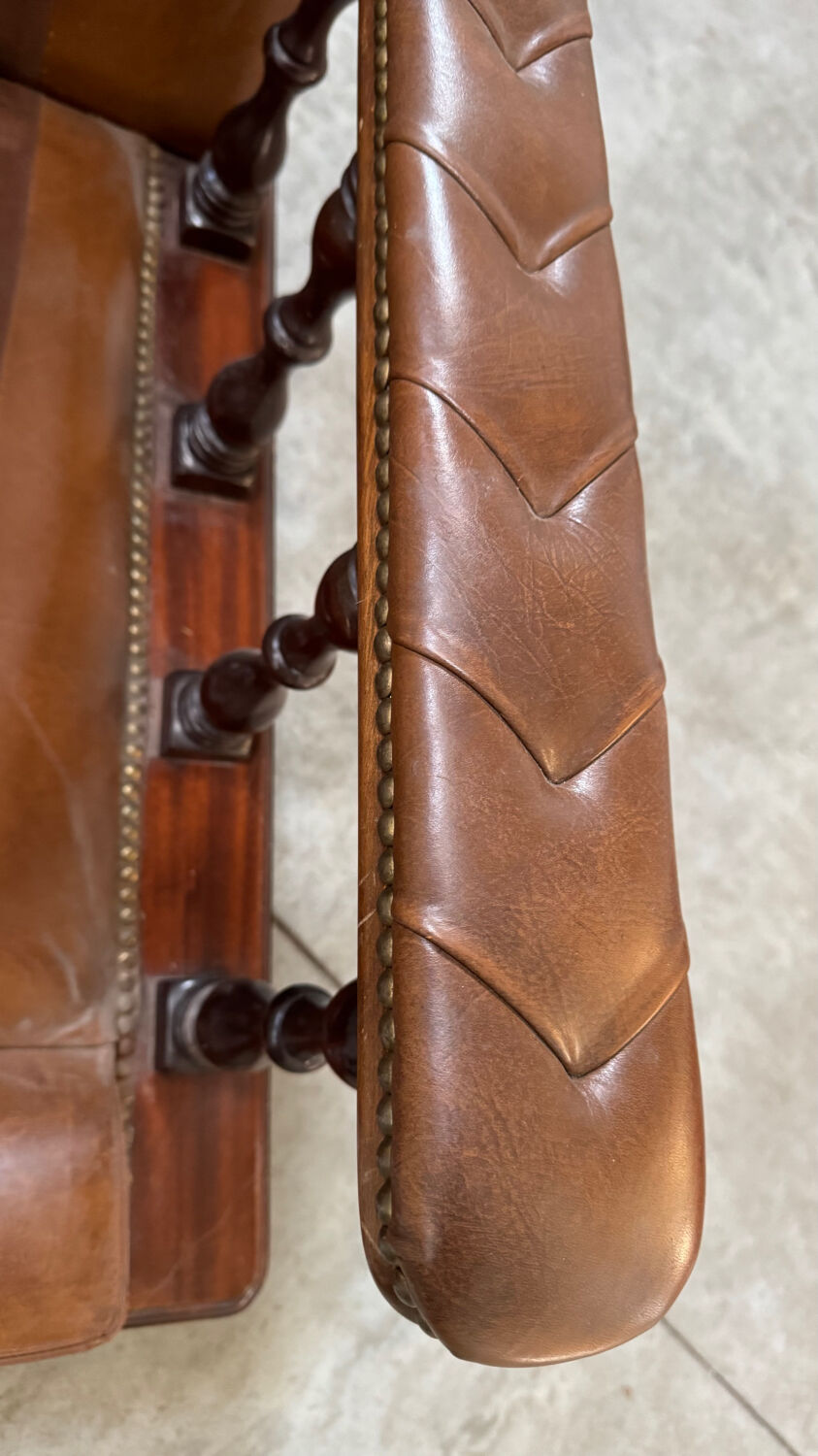 Vintage brown leather armchair