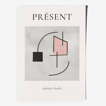 Présent, édition limitée, affiche d'art abstrait minimaliste
