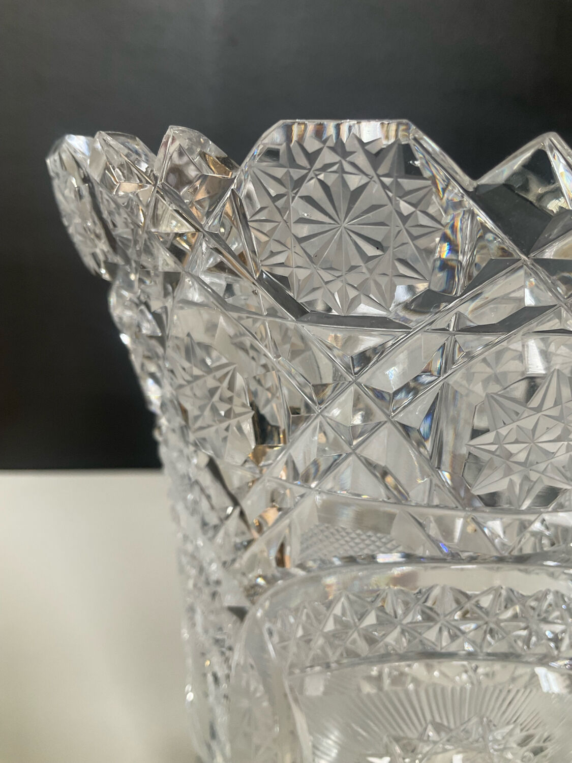 Vintage Bohemian crystal vase