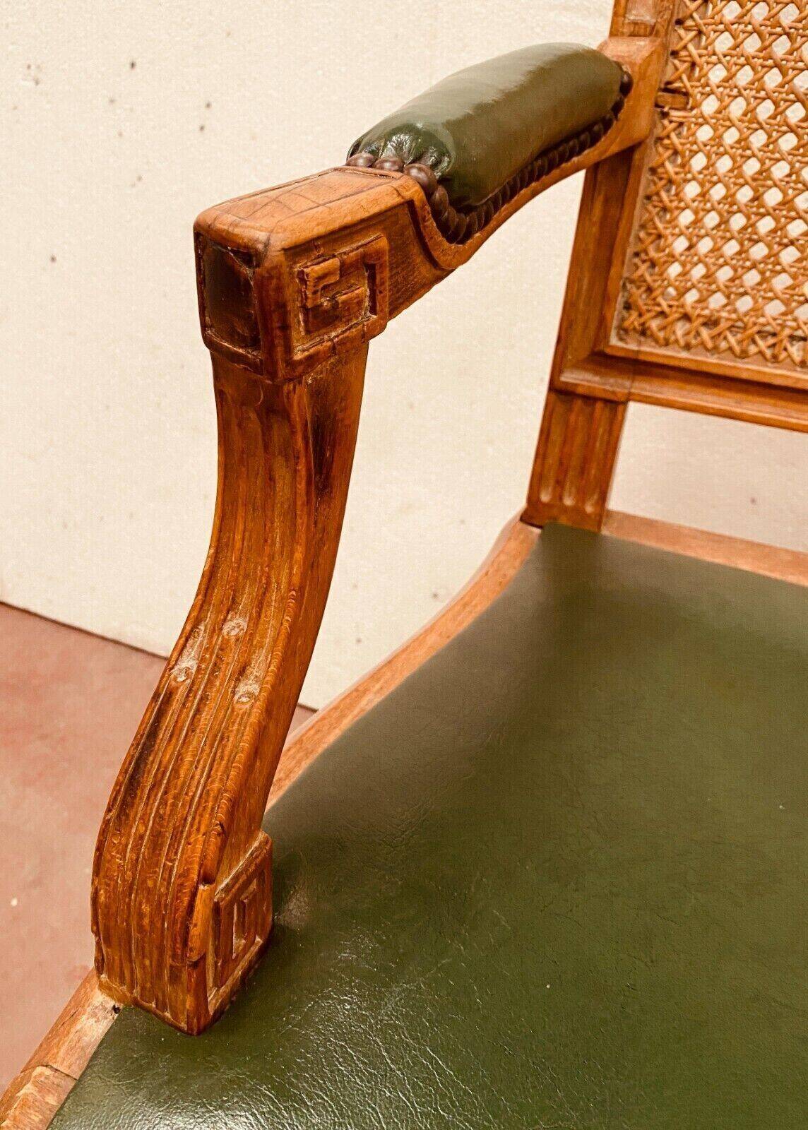 Louis XVI style office armchair in 19th century stained beech