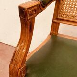 Fauteuil de bureau de style Louis XVI en hetre teinté XIX siècle