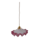 Serrated pendant lamp in pink glass 50s-60s