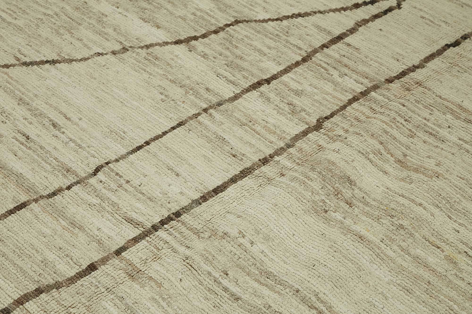 Handwoven Turkish Rustic 257 cm x 301 cm Beige Wool Carpet