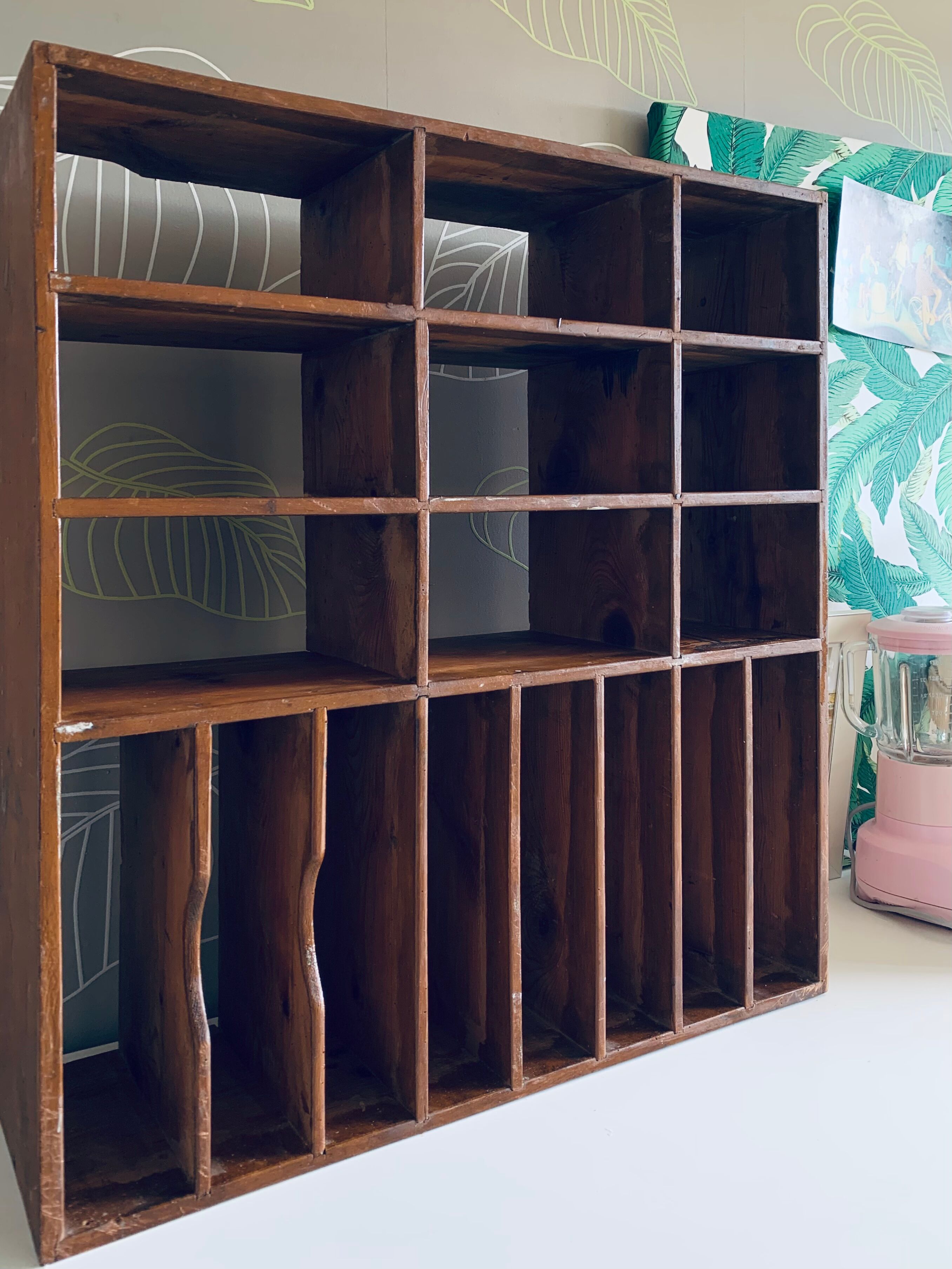 Shelf with workshop lockers