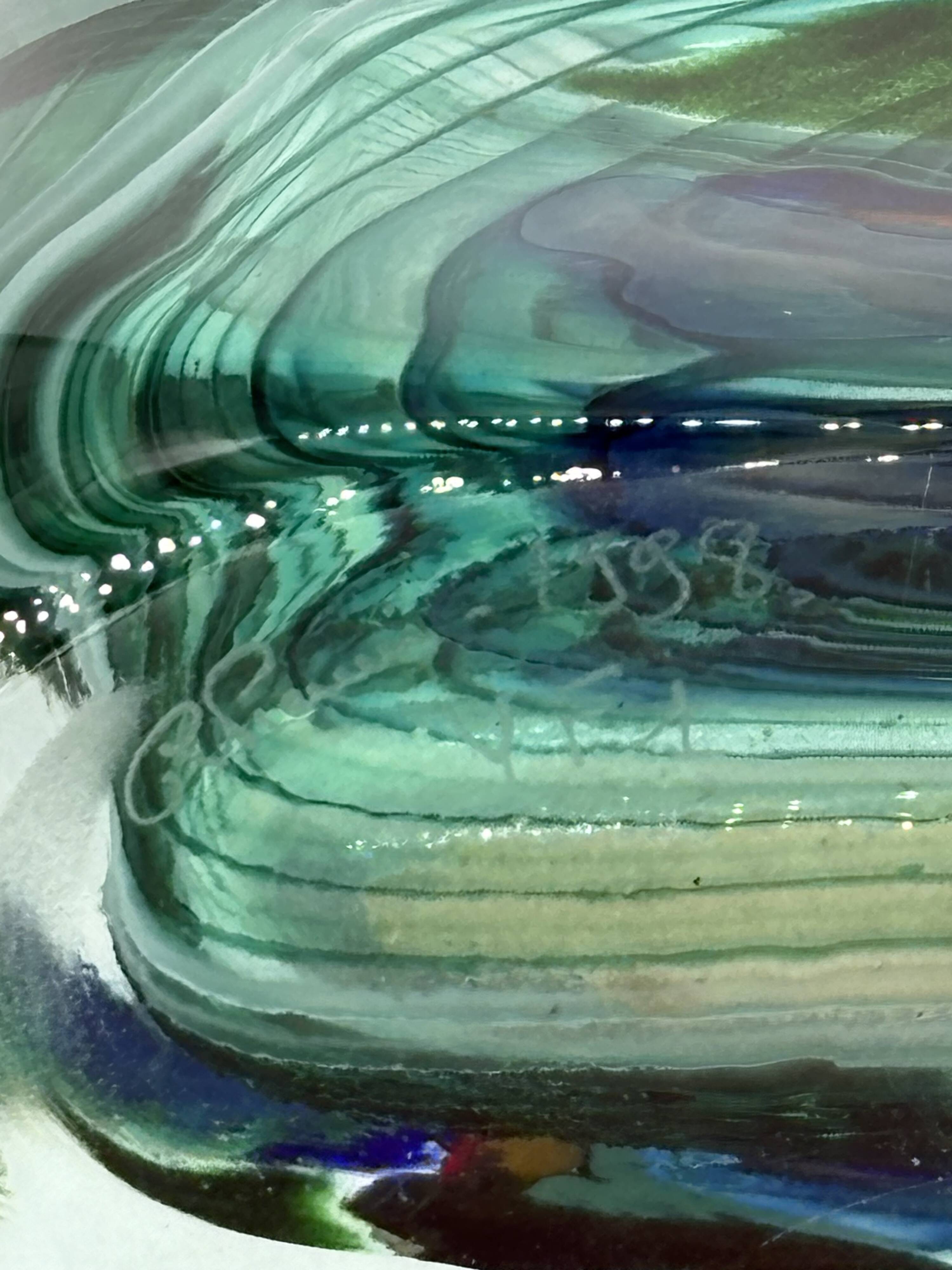 Murano vase in green signed by Robert Pierini.