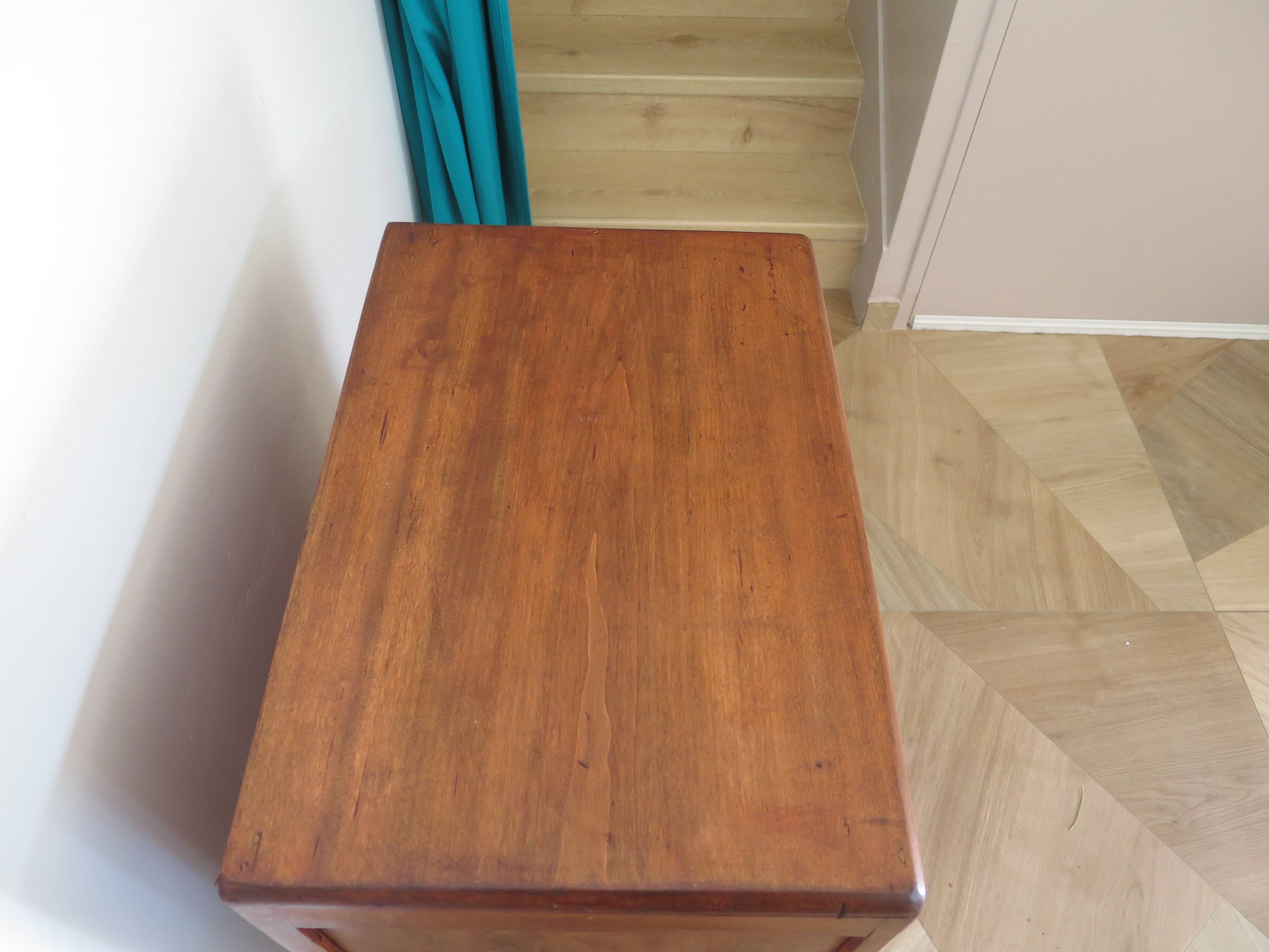 Art Deco chest of drawers in dark wood with 3 drawers, 1950s