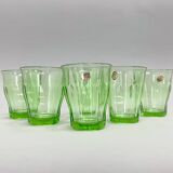 Ensemble de 6 verres en verre d'uranium en cristal de Bohême, années 1970