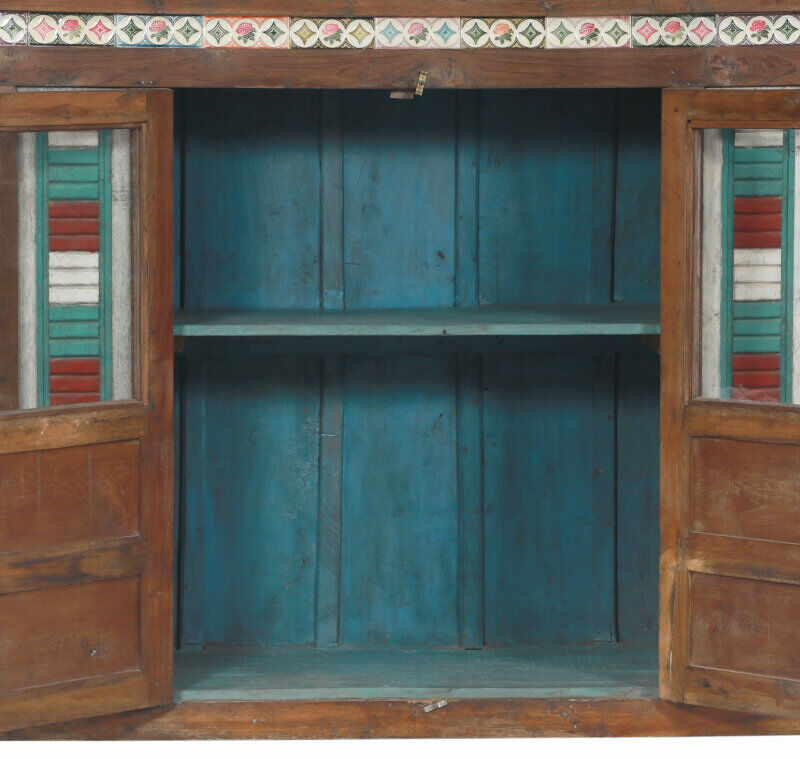 Sideboard cupboard patina old teak india 187x54x153cm