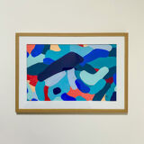Peinture originale sous-verre «  Caché »