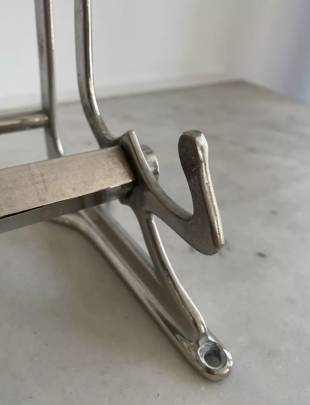 Vintage coat rack, chromed metal, art deco cloakroom