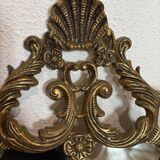 Triptyque Miroir Baroque/Rococo en laiton Doré, vers 1950 -M