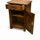 Small antique jam cupboard in solid oak, with one door and one drawer.