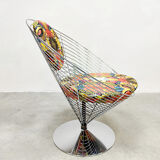 Vintage wire cone easy chair Fritz Hansen Verner Panton