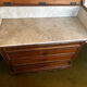 Commode de toilette XIX e s en noyer et marbre style Louis Philippe 