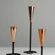 Trio of Black Iron & Copper Candlesticks — Gunnar Ander for Ystad-Metall, Sweden, 1960s