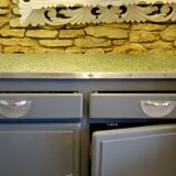 Gray mado low sideboard and original green speckled top