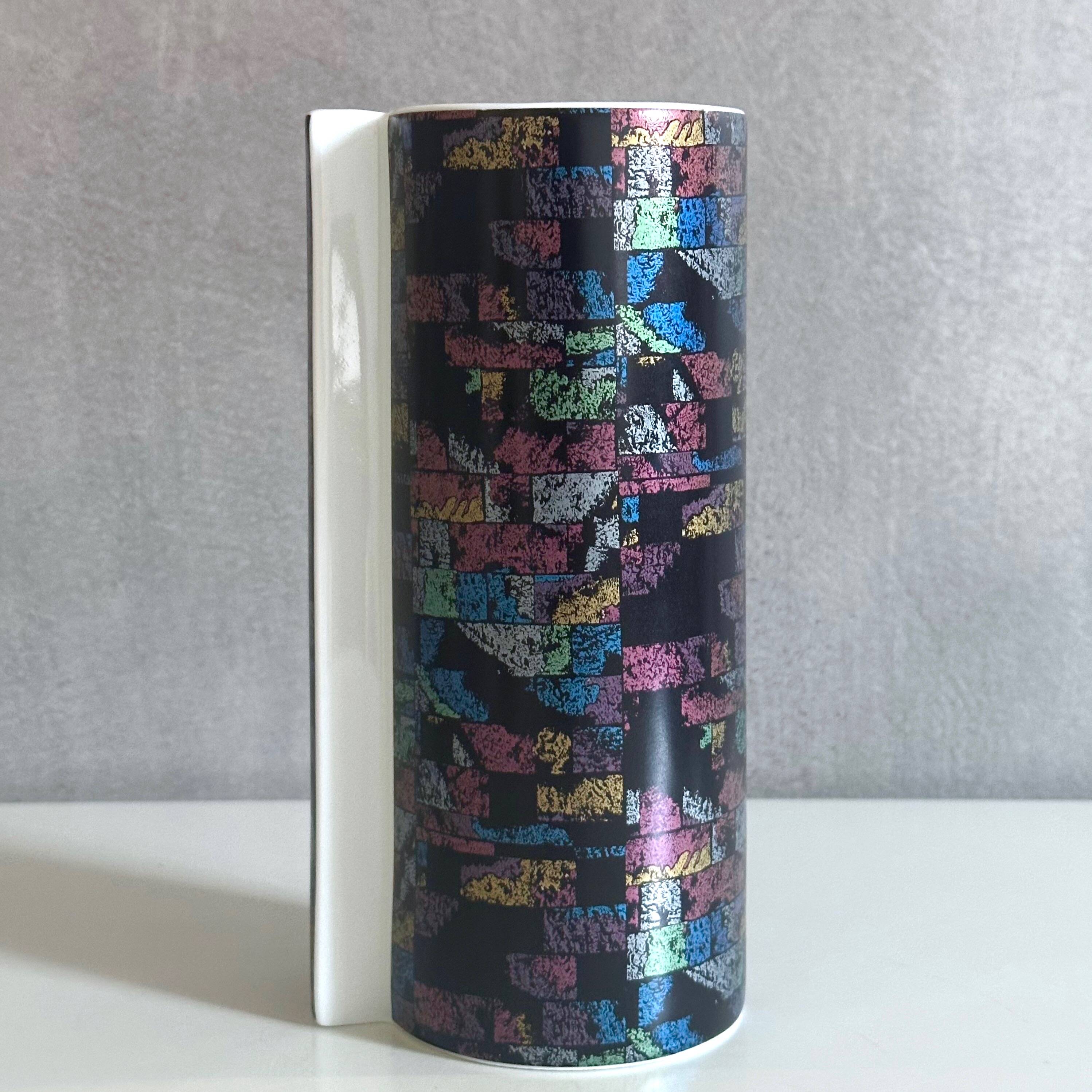 Vintage vase Gerold Tettau Bavaria porcelain, postmodern