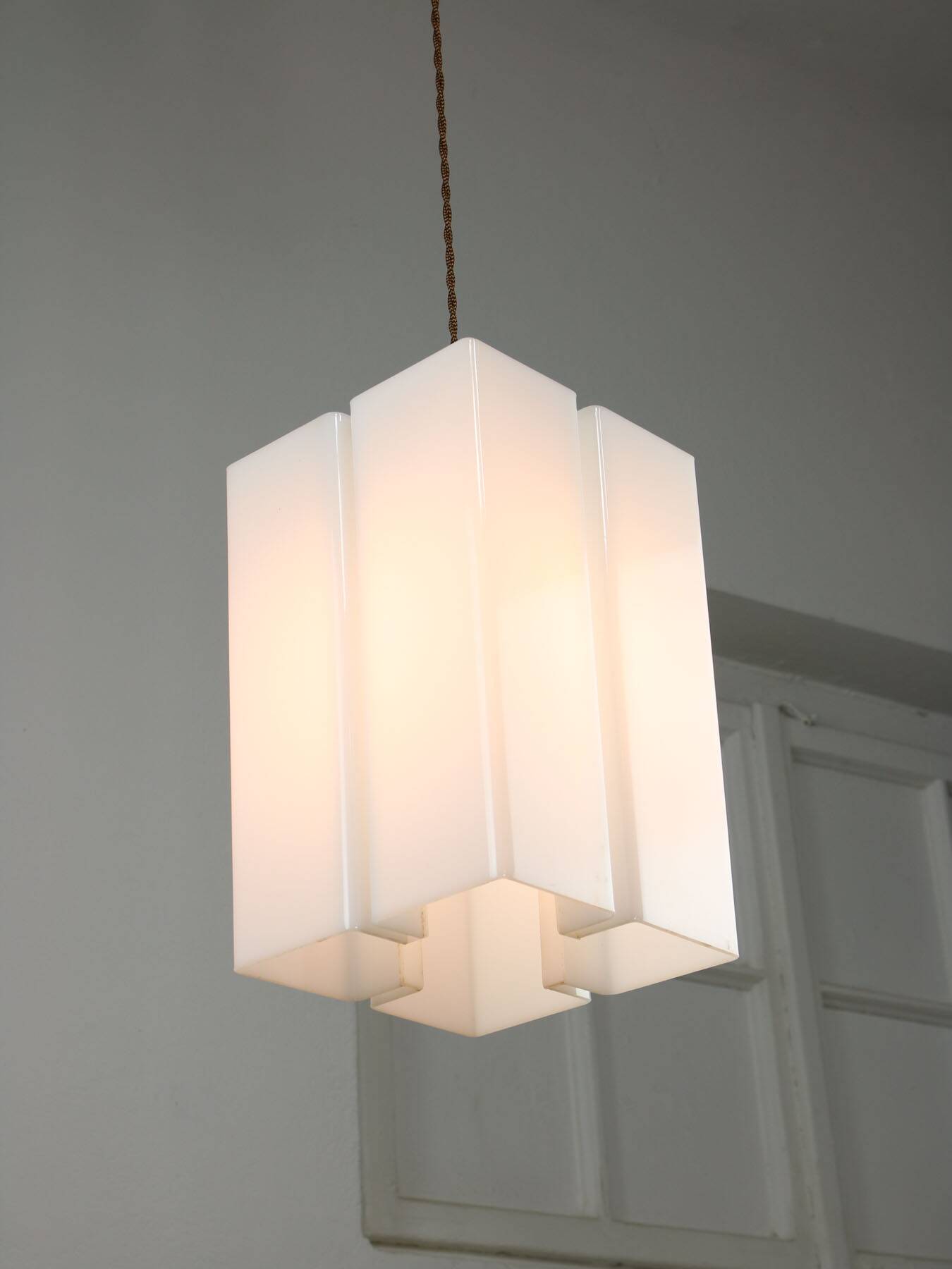 Vintage italian plexiglass tower pendant lamp