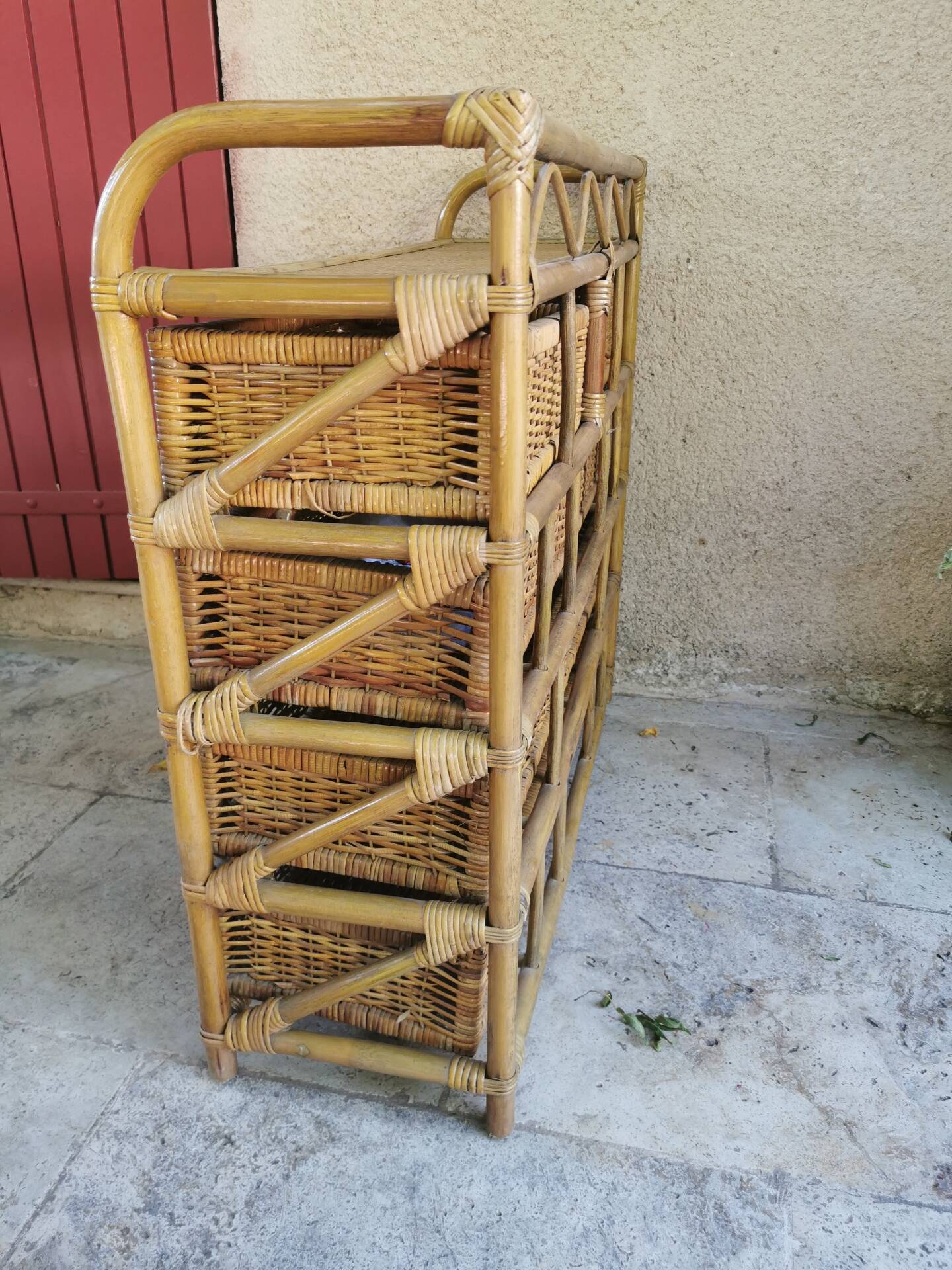 Rattan chest of drawers