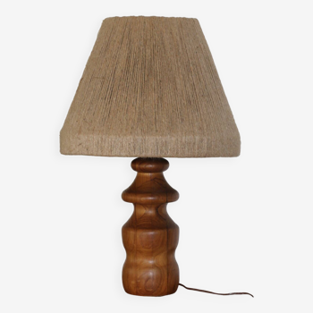 Solid wood lamp with rope lampshade 550mm
