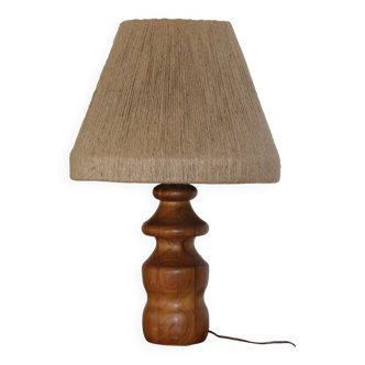 Solid wood lamp with rope shade 550mm