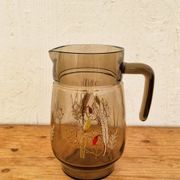 Vintage orangeade service J.G. Durand Tivoli in smoked glass, 7 pieces.