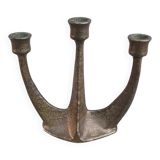 Brutalist bronze chandelier by Horst Dalbeck, Germany, Gilde Handwerk, 1970.