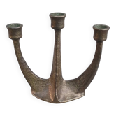 Chandelier brutaliste en bronze par Horst Dalbeck, Allemagne, Gilde Handwerk, 1970