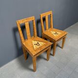 Set of 2 painted Swedish chairs