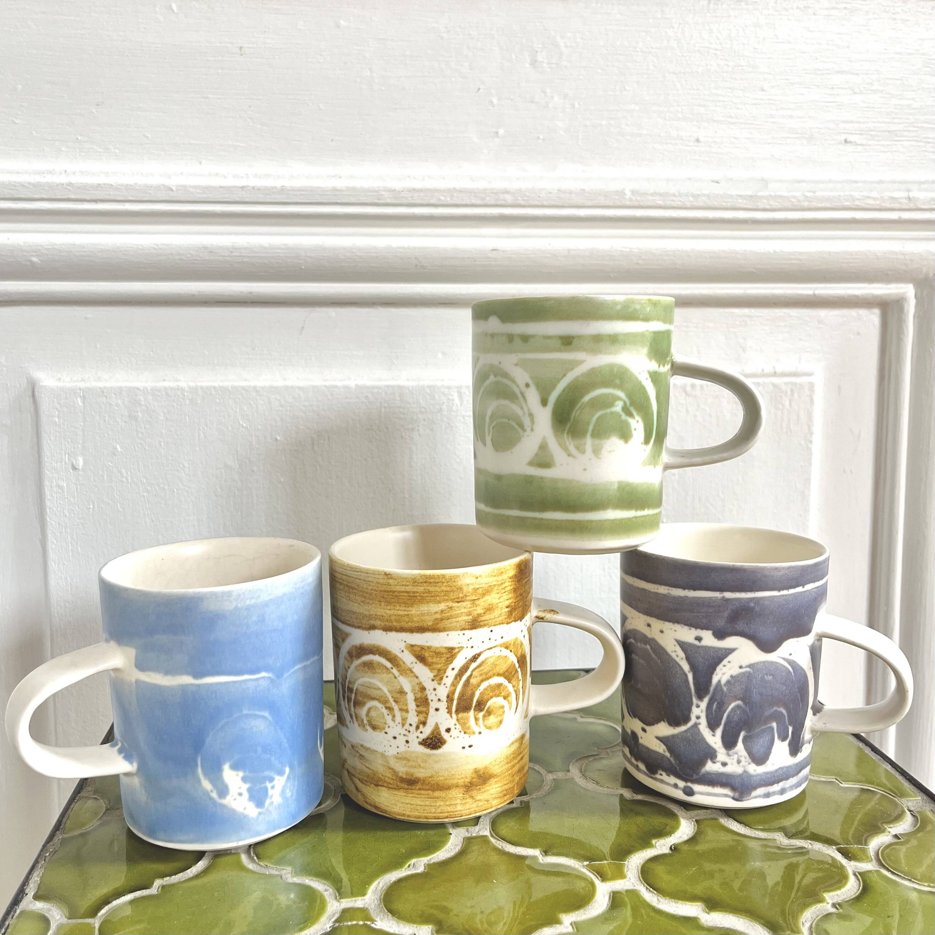 4 English ceramic mugs from the 70s