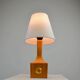 Lampe de table, teck et laiton, années 1960, Suède