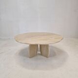 Italian travertine coffee table, 1980s
