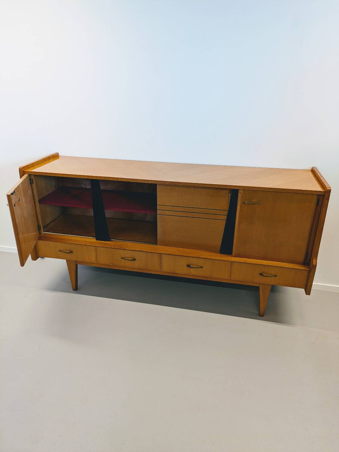 Vintage Scandinavian-style wooden sideboard