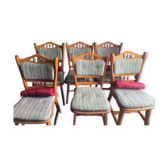 Lot de 6 chaise en bois massif