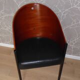 Coste mahogany and black armchair