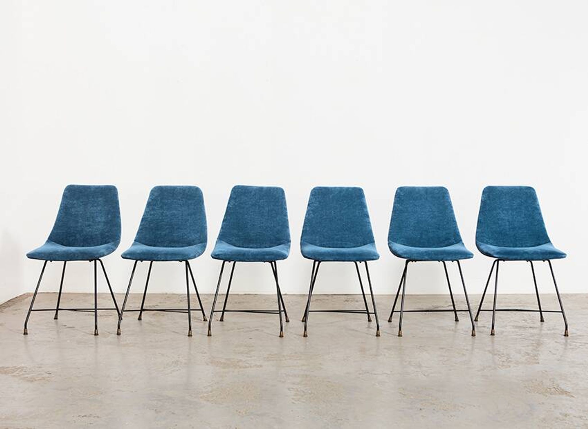 Augusto Bozzi Set of 6 Aster Dining Chairs for Saporiti Italy 1950s