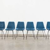 Augusto Bozzi Set of 6 Aster Dining Chairs for Saporiti Italy 1950s