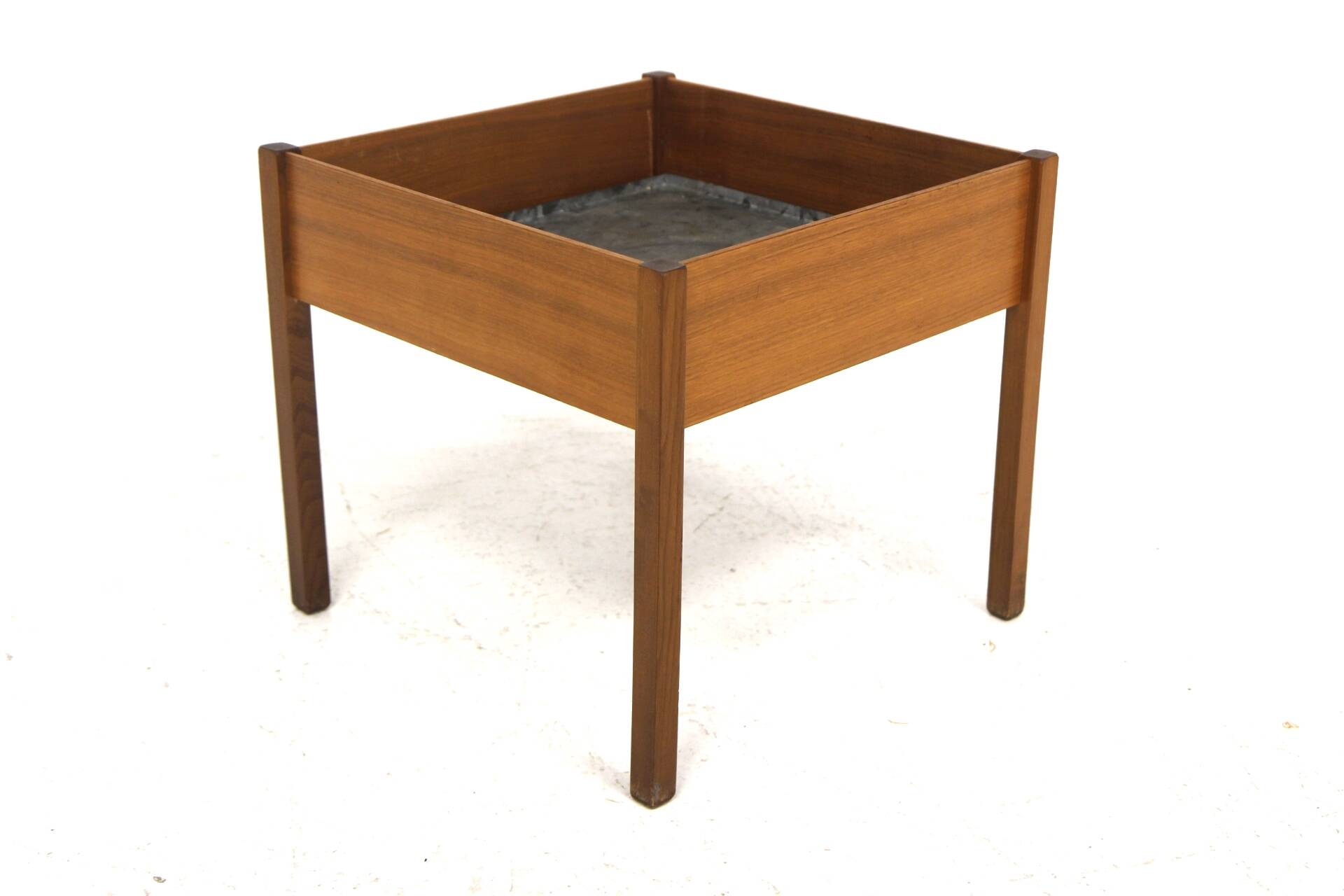 Scandinavian teak and metal planter, Sweden, 1960