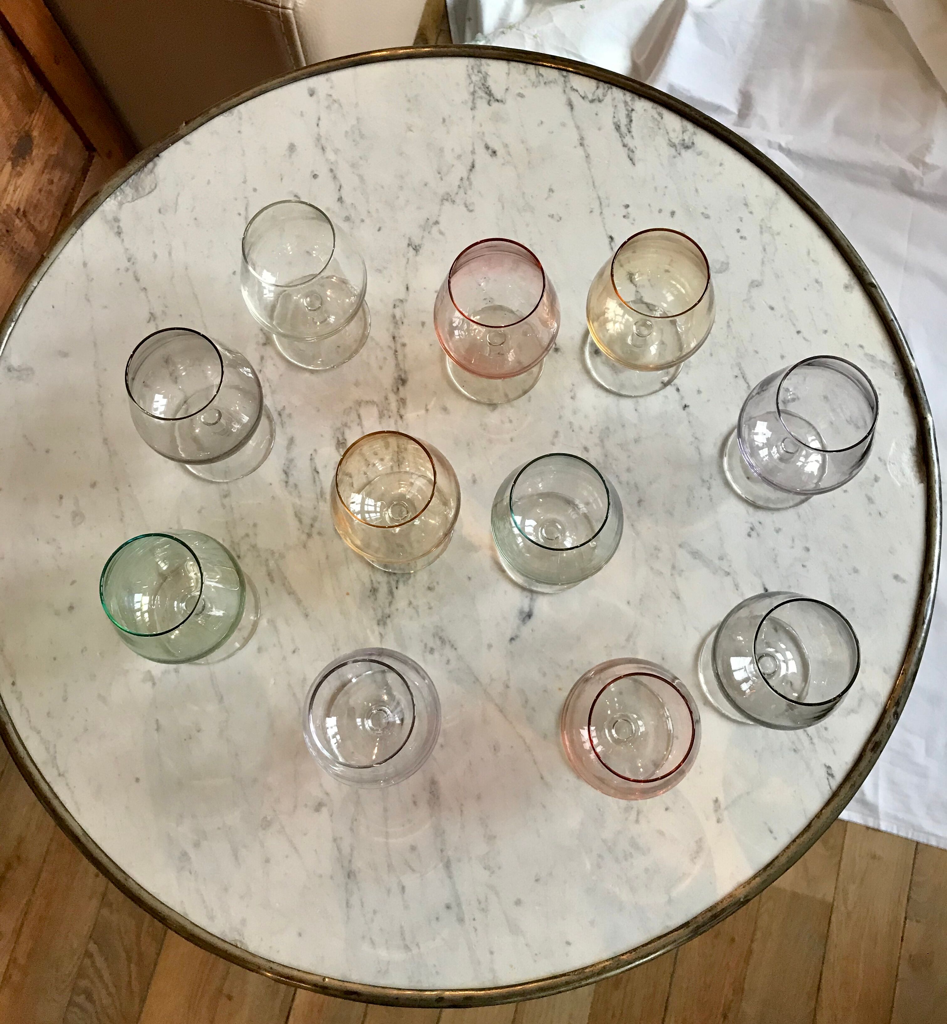 Lot of 11 glasses aperitif / digestive 70s