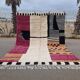 Tapis marocain fait main - marron, noir et rose - 3X2m