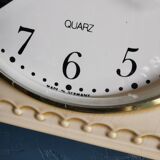Vintage ceramic clock square silent wall clock "Quarz caramel"