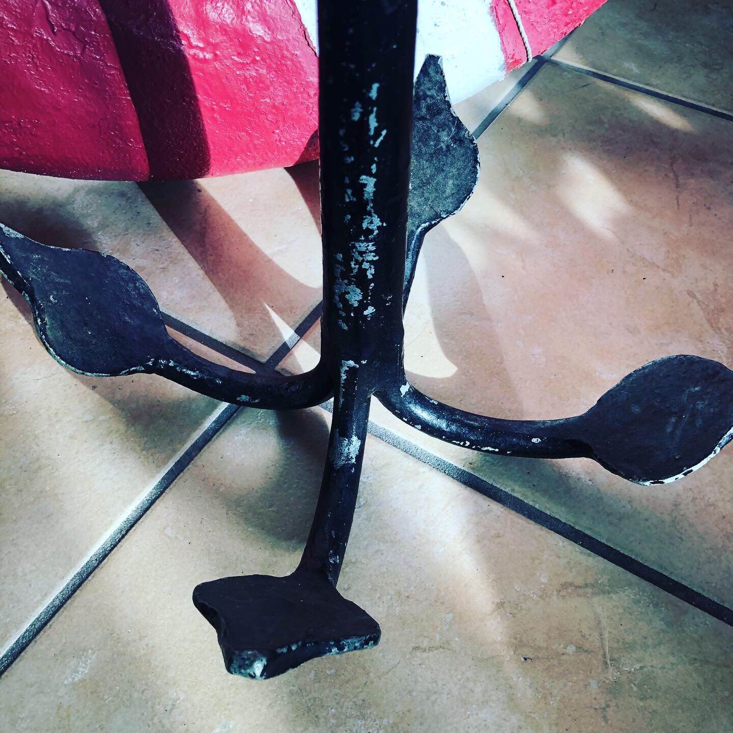 Black cast iron boat anchor
