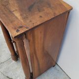 Empire bedside table with detached columns in walnut 19th
