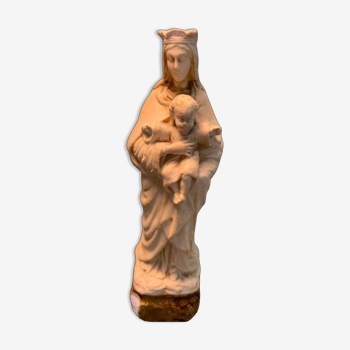 Statuette la vierge et l’enfant en plâtre