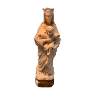 Statuette of the virgin and child in plaster