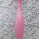 Pink opaline soliflore vase with white opalescent foot