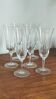 Set of 6 antique engraved champagne flutes