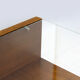 Oak coffee table with a glass top from Onv olomouc, 1970s