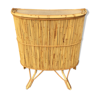 Bar vintage en rotin et bambou