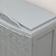 Art Deco sideboard renovated in blue-grey – Bevelled glass and wooden legs – 132.5 cm